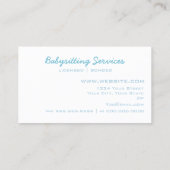 Baby Sitter Visitenkarte Blue Carriage (Rückseite)