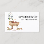 Baby Sitting Kinderzimmer Boho Crib Säugling Visitenkarte (Vorderseite)