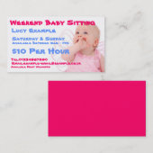 Baby-sitzende Visitenkarte (Vorne/Hinten)