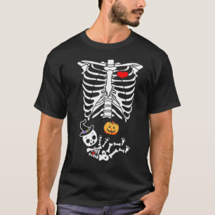 Baby Skeleton Schwangere Frau Funny Halloween Cost T-Shirt