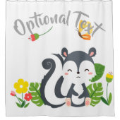 Baby Skunk, Butterfly & Blume Duschvorhang (Vorderseite)