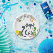 Baby Skunk, Butterfly & Blume Pappteller (Party)