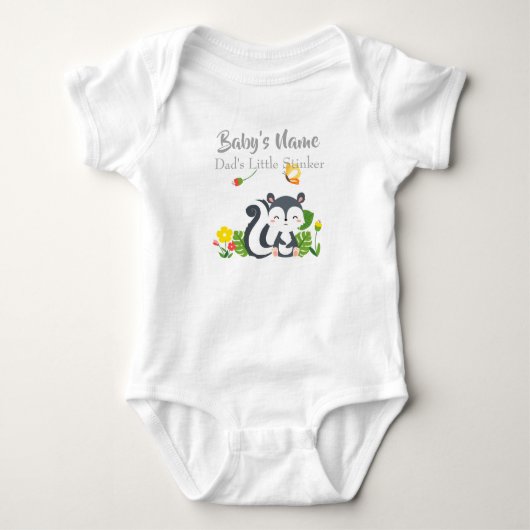 Baby Skunk, Butterfly & Blume Strampler (Vorderseite)