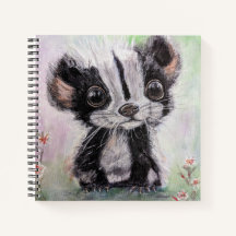 Baby Skunk Custom 8.5" x 8.5" SpiralNotebook