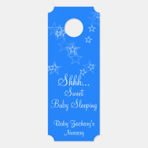 Baby Sleeping Kinderzimmer Stars Blue Door Hangers Türanhänger