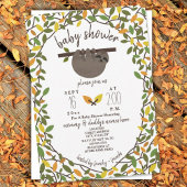 Baby Sloth Autumn Herbst Baby Shower Greenerie Einladung