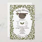 Baby Sloth Baby Shower Greenery Einladung (Vorne/Hinten)