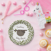 Baby Sloth Greenery Baby Shower Pappteller (Party)