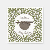 Baby Sloth Greenery Baby Shower Serviette (Vorderseite)