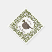 Baby Sloth Greenery Baby Shower Serviette (Ecke)