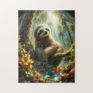 Baby Sloth im Sonnenlicht Puzzle