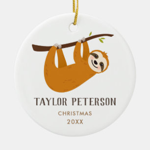 Baby Sloth Niedlich Baby Boy Weihnachten Keramik Ornament