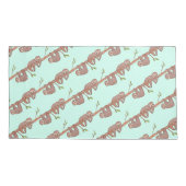 Baby Sloths am Baummuster hängen Kissenbezug (Rückseite)