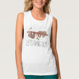 Baby Sloths am Baummuster hängen Tank Top