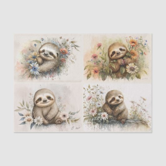 Baby Sloths Seidenpapier (Vorderseite)