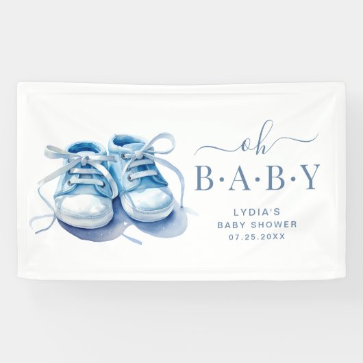 Baby Sneakers Baby Shower Invasion, Baby Boy Banner (Horizontal)