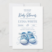 Baby Sneakers Baby Shower Invasion, Baby Boy Einladung (Vorderseite)