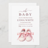 Baby Sneakers Babydusche Einladung, Baby girl Einladung (Vorne/Hinten)