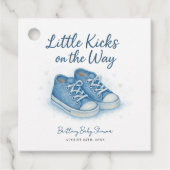 Baby Sneakers Boy Baby Dusche Geschenkanhänger (Vorderseite)