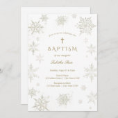 Baby Snowflake Taufe Einladung (Vorne/Hinten)