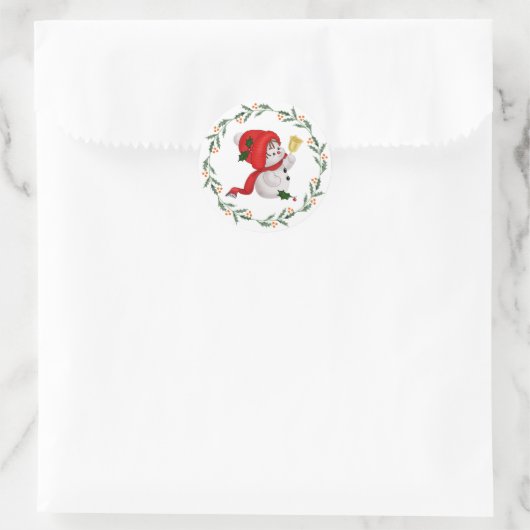 Baby Snowman Classic Round Sticker (Tasche)