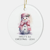 Baby Snowman | Erste Weihnachten des Kindes Keramik Ornament (Links)