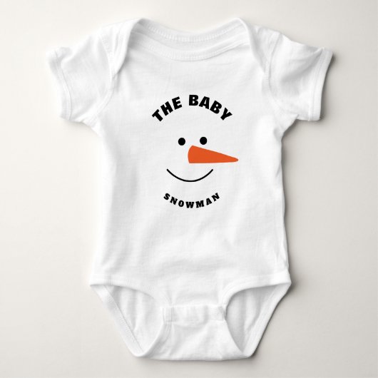 Baby Snowman Face Squad Matching Family Kostüm Baby Strampler (Vorderseite)