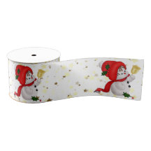 Baby Snowman mit Bell Christmas Satin Ribbon