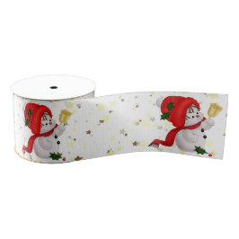 Baby Snowman mit Bell Christmas Satin Ribbon Ripsband