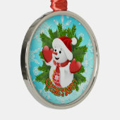 Baby Snowman mit Crystal Snowflakes Ornament (Rechts)