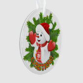 Baby Snowman mit Crystal Snowflakes Ornament (Vorderseite)