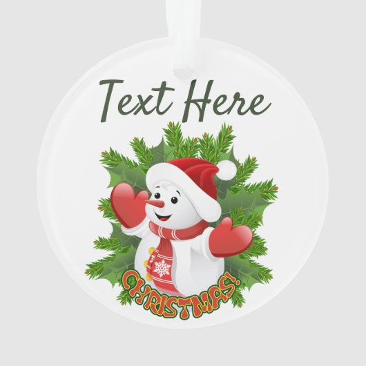 Baby Snowman mit Crystal Snowflakes Ornament (Rückseite)