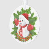 Baby Snowman mit Crystal Snowflakes Ornament (Vorderseite)