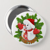 Baby Snowman mit Crystal Snowflakes Ornament Button (Vorne & Hinten)