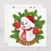 Baby Snowman mit Crystal Snowflakes Ornament Einladung (Vorne/Hinten)