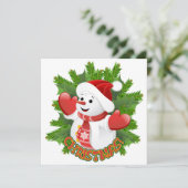 Baby Snowman mit Crystal Snowflakes Ornament Einladung (Stehend Vorderseite)