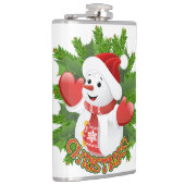 Baby Snowman mit Crystal Snowflakes Ornament Flachmann (Rechts)