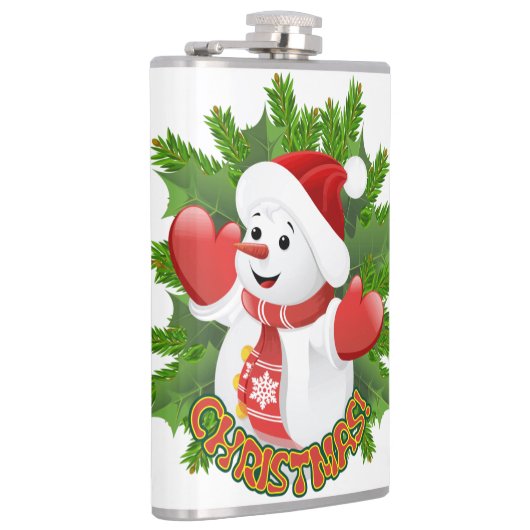 Baby Snowman mit Crystal Snowflakes Ornament Flachmann (Rechts)