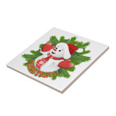 Baby Snowman mit Crystal Snowflakes Ornament Fliese (Seite)
