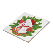 Baby Snowman mit Crystal Snowflakes Ornament Fliese (Seite)