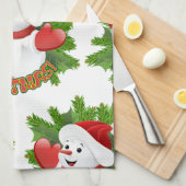 Baby Snowman mit Crystal Snowflakes Ornament Geschirrtuch (Viertel Falte)