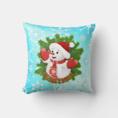 Baby Snowman mit Crystal Snowflakes Ornament Kissen (Vorderseite)