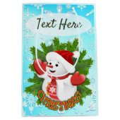 Baby Snowman mit Crystal Snowflakes Ornament Mittlere Geschenktüte (Vorderseite)