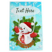 Baby Snowman mit Crystal Snowflakes Ornament Mittlere Geschenktüte (Rückseite)