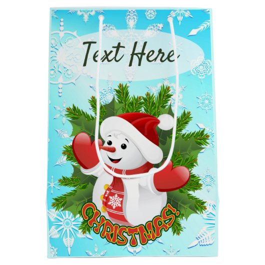 Baby Snowman mit Crystal Snowflakes Ornament Mittlere Geschenktüte (Rückseite)