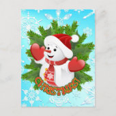 Baby Snowman mit Crystal Snowflakes Ornament Postkarte (Vorderseite)