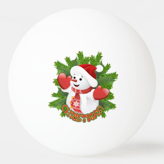 Baby Snowman mit Crystal Snowflakes Ornament Tischtennisball (Rückseite)