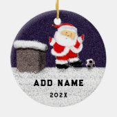Baby Soccer Christmas Keramik Ornament (Hinten)