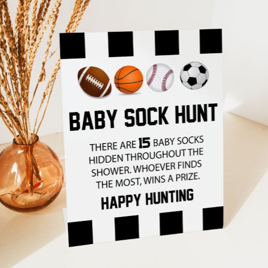 Baby Sock Hunt Baby Duschgel Spielzeichen Sockelschild