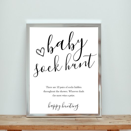 Baby Sock Hunt Baby Showspielzeichen Poster